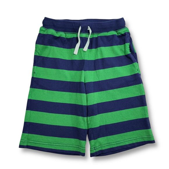 Hanna Andersson Other - Hanna Andersson Navy Go Green Boys Rugby Knit Bold Stripe Shorts 8 Comfy Preppy